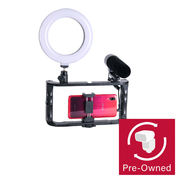 6" Ring Light on Smartphone Bracket with Microphone