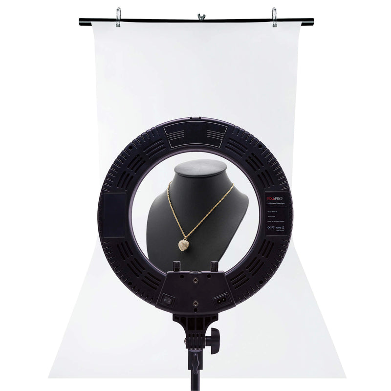 All-In-One RICO140 Ringlight with PVC Backdrop & Stand -PixaPro 