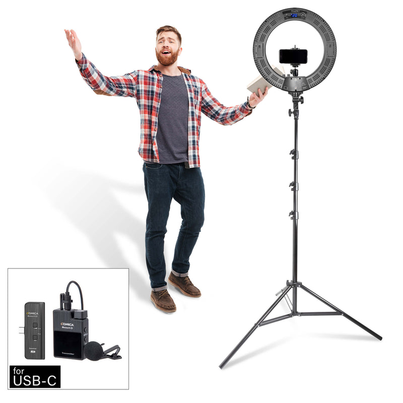 RICO240B MKII Single-Light Self-Tape Audition Kit with Comica BoomX-D for Smartphones