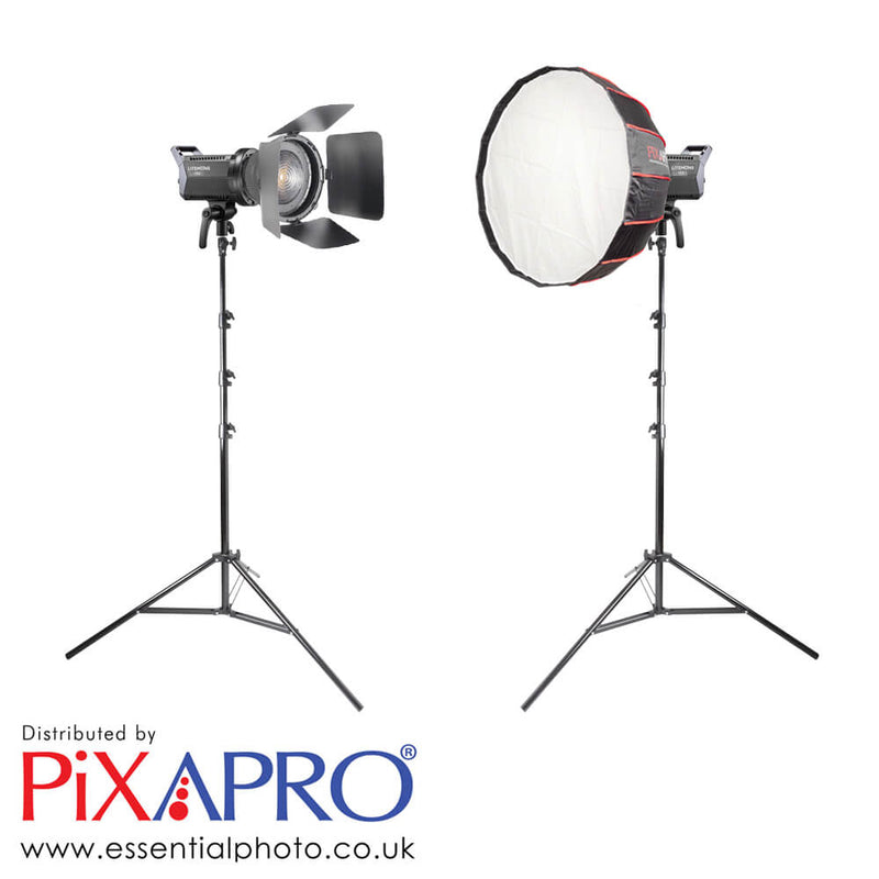 Two Studio Lighting Kit Litemons LA150D LED Light By PixaPro 