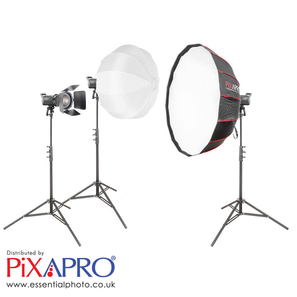 Litemons LA200Bi Three-Light Softbox Kit with Fresnel & Diffuser 