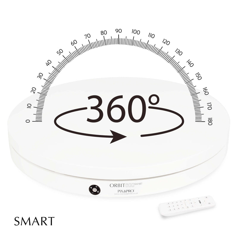 ORBIT600 SMART 360° Professional 60cm Ten-Speed White Motorised Turntable
