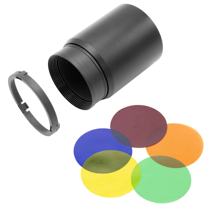 85mm Lens Optic With 5 Coloured Gels For Pixapro Optical Snoot Spot Projector II