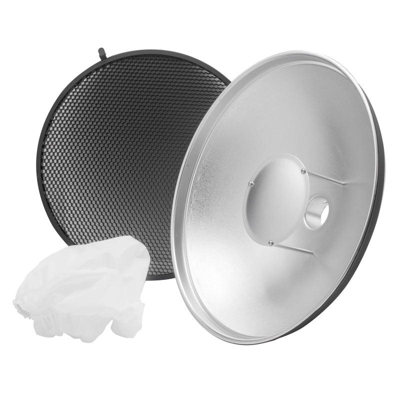 D-S3 Silver Beauty Dish with Diffuser Sock