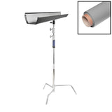 1.35x10m Paper Backdrop with T-Bone Bracket & C-Stand (Grey)