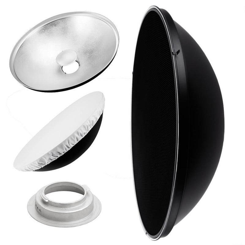 27.5" Photography Beauty Dish Reflector Silver & Grid For Broncolor (Big)