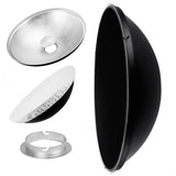 27.5" Photography Beauty Dish Reflector Silver & Grid For Elinchrom 