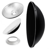 27.5" Photography Beauty Dish Reflector Silver & Grid For Hensel