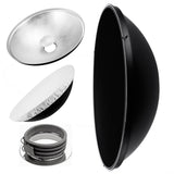 27.5" Photography Beauty Dish Reflector Silver & Grid For Porfoto 