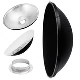27.5" Photography Beauty Dish Reflector Silver & Grid For Multiblitz V-Type