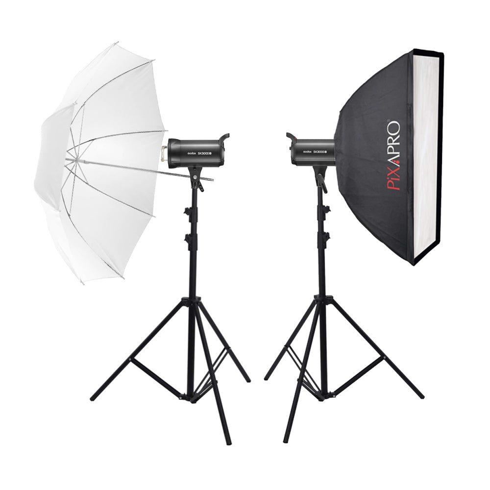 SK300II-V Photo Shooting Studio Flash Twin Lighting Kit - PixaPro 