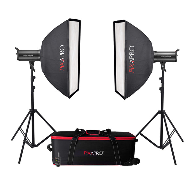 SK400II-V Studio Flash Two Softbox Kit For Studio Set-Up - Godox