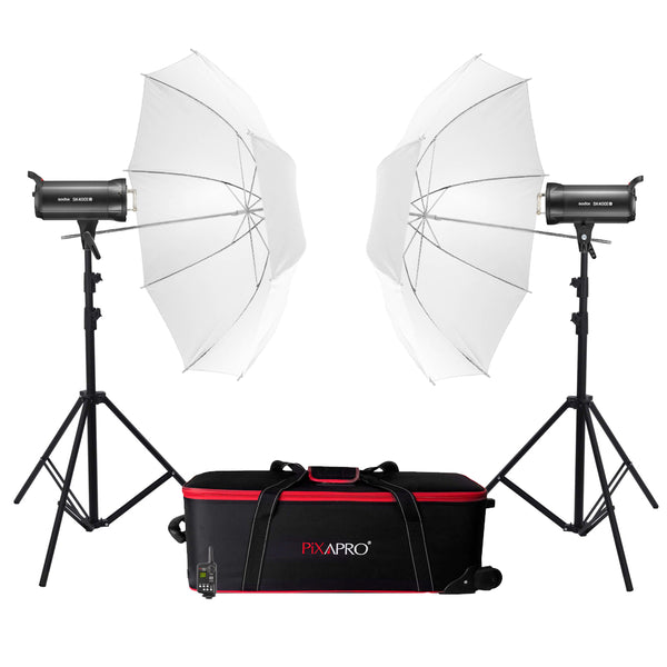 SK400II-V Professional Creative Flash Dual Umbrella Kit By Godox