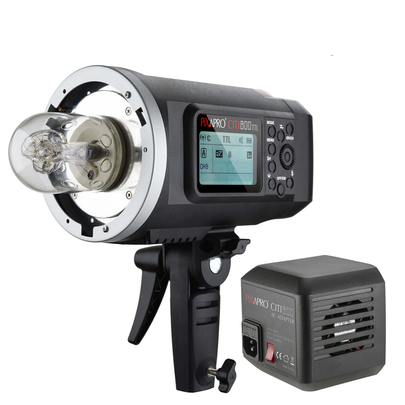 PixaPro CITI600 TTL Strobe Flashing Light with AC Adapter