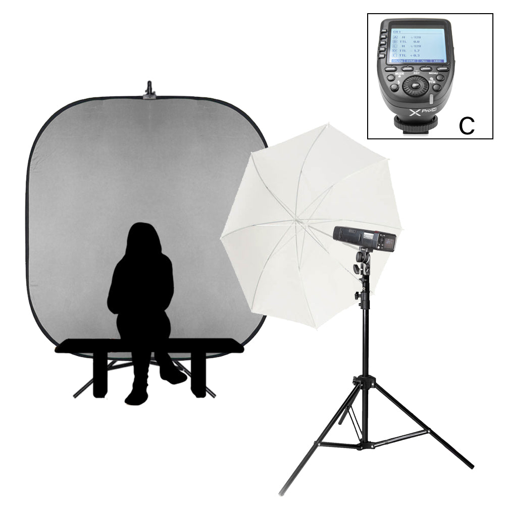 All-in-1 PIKA200PRO Single Portrait Flash Kit designed for School Photography