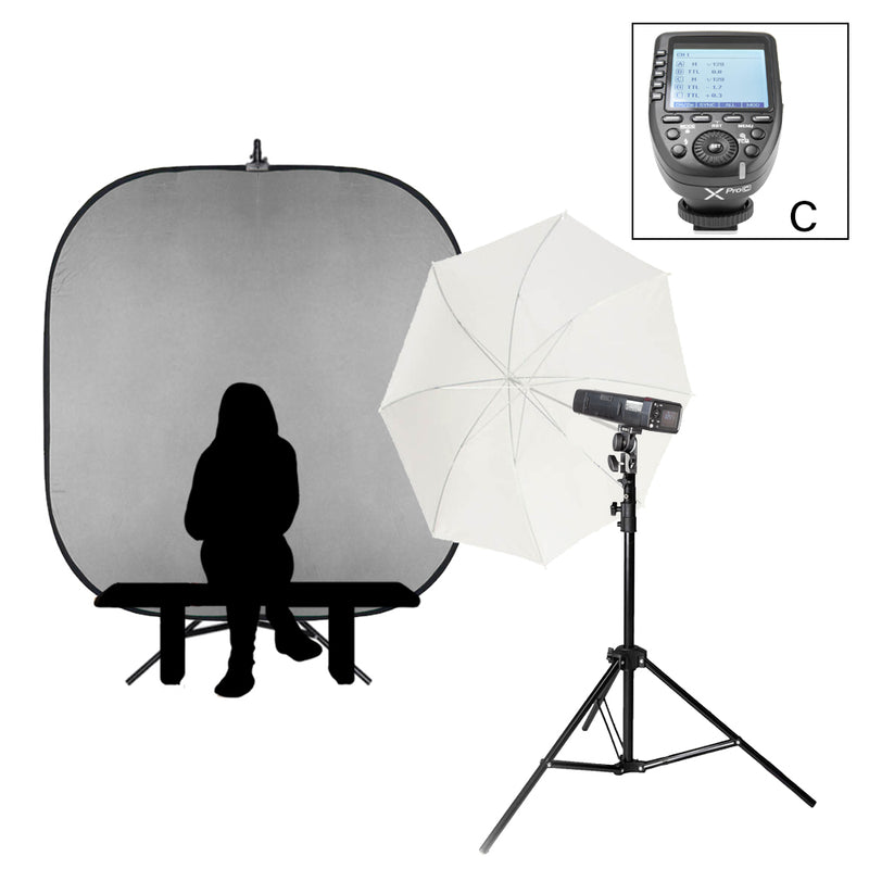 All-in-1 PIKA200PRO Single Portrait Flash Kit designed for School Photography