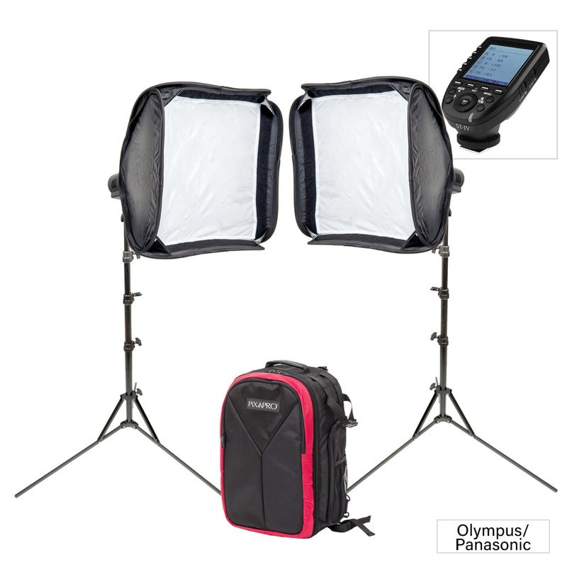 Twin On-The-Go CITI300 PRO (Godox AD300 PRO) Kit with Backpack and Trigger-Panasonic 
