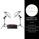 CITI600 TTL Battery-Powered Strobe Light Photography Twin Kit 