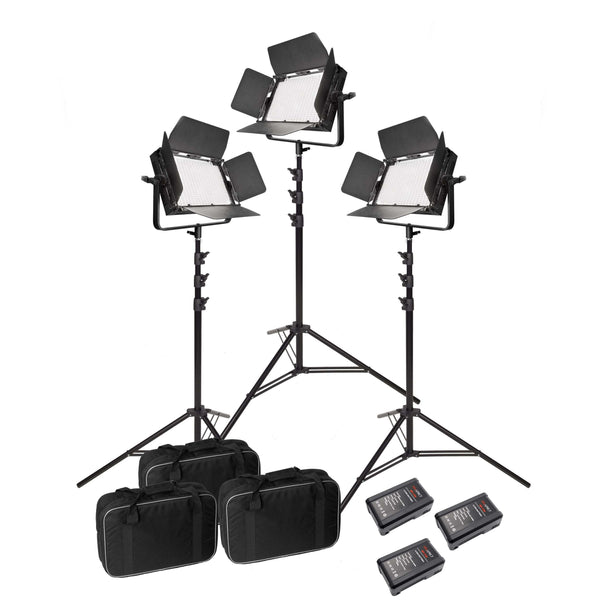 VNIX LED1000S Daylight LED Panel Three Head Kit With DMX Output