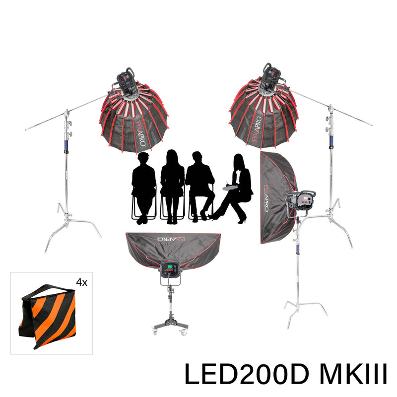 LED200 MKIII Talk Show, Multi-Person Interview Lighting Kit - CLEARANCE