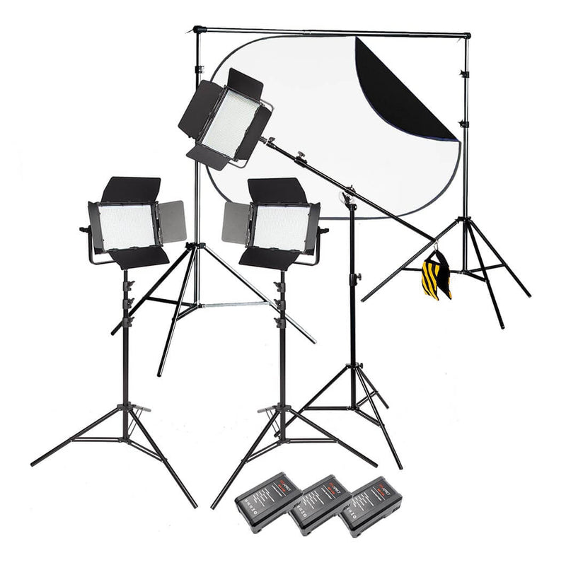 VNIX1000B Three-Head Photography Panel Light Kit By PixaPro 