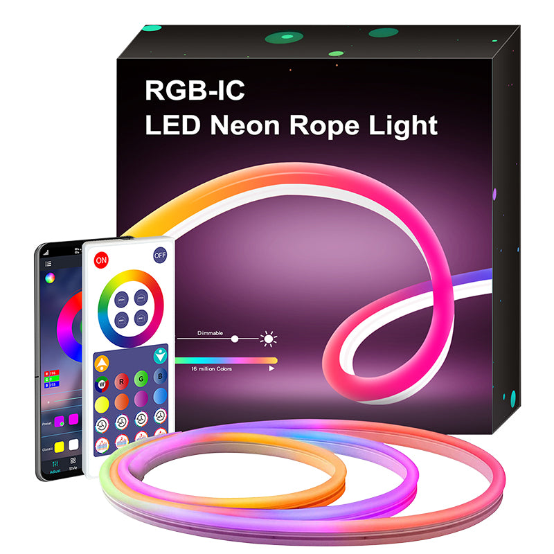 PixaPro NEON Waterproof RGB LED Rope Light with Bluetooth
