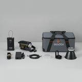 Godox VL150II with all the included accessories