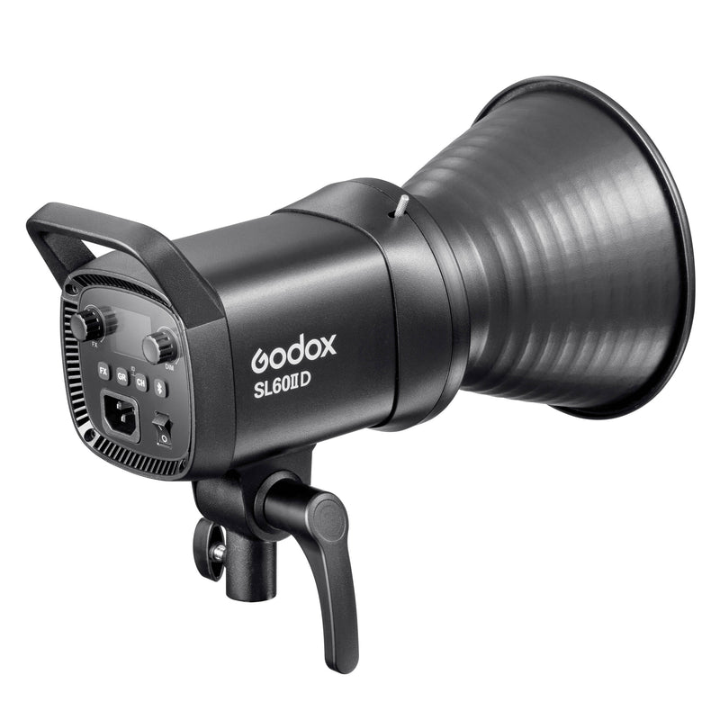 Godox SL60IID Three-Quarter Back view with reflector