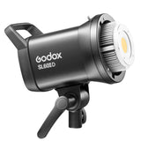 Godox SL60IID without standard reflector thee-quarter side view