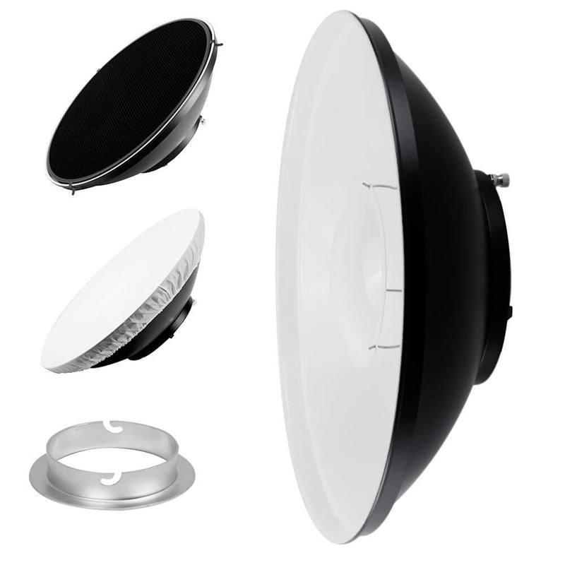 42cm (16.5") WHITE Interior Beauty Dish Reflector with Honeycomb Grid For Elinchrom 