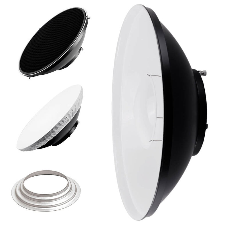 42cm (16.5") WHITE Interior Beauty Dish Reflector with Honeycomb Grid For Hensel 