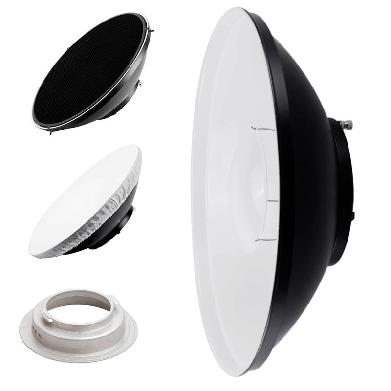 42cm (16.5") WHITE Interior Beauty Dish Reflector with Honeycomb Grid For Multiblitz V-Type