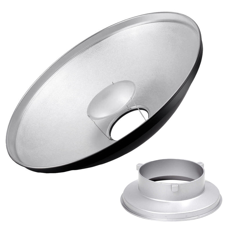 70cm (27.5") High-Quality Aluminium Beauty Dish Diffuser Reflector (Silver) 