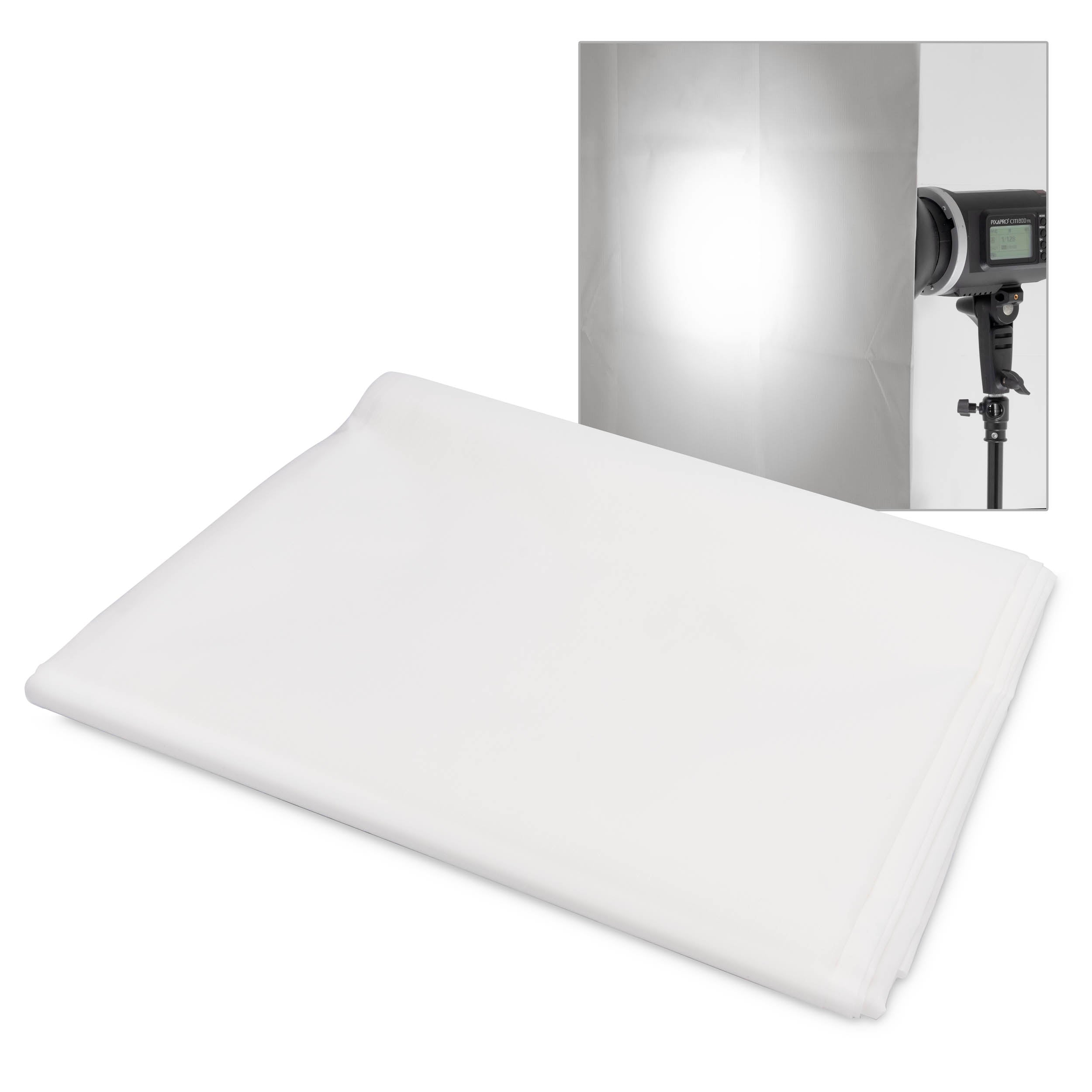 1.5 x 2.5m Heat-Resistant Grid White Diffusion Fabric By PixaPro 