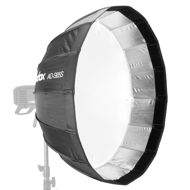 GODOX AD-S65S 65 cm / 25.6 Inch Portable Low Sitting Parabolic Softbox Umbrella Holder Quick Installation Silver