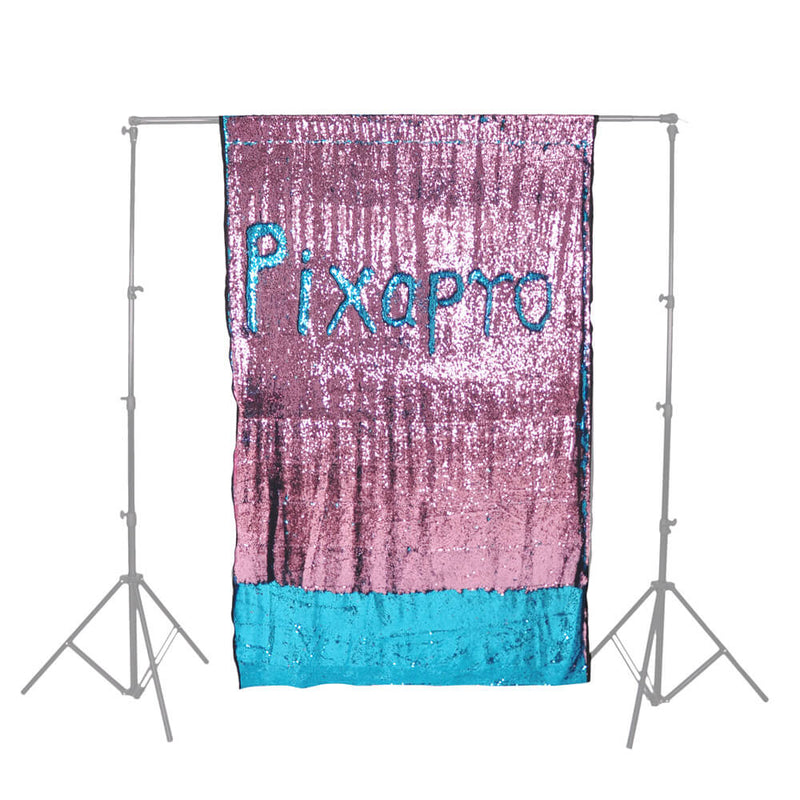 Set Shimmer Wall Pink/Light Blue Sequin Photo Drops with Stand 