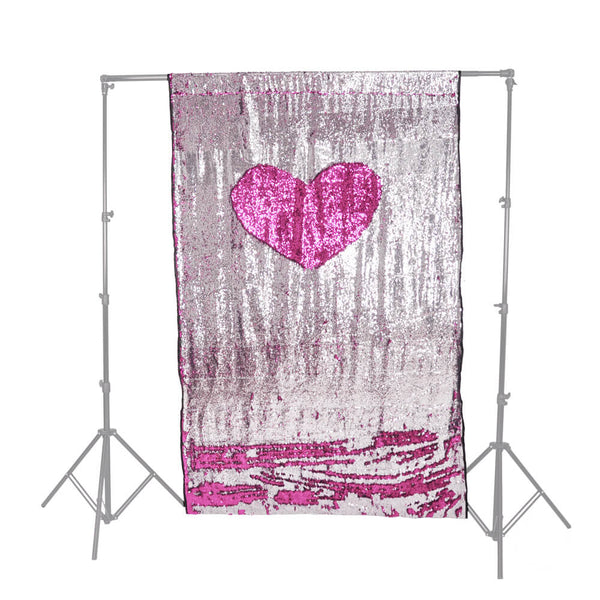 Rosy Pink/Silver Blue Sequin Drops with Stand 