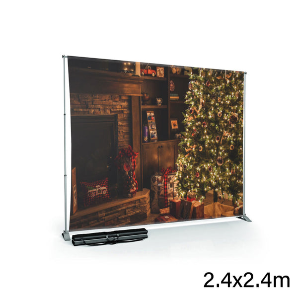 Customisable Printed Decoration Backdrops and Durable Stand Kit (Christmas Festival) 