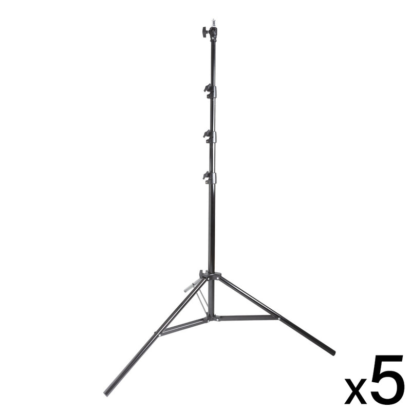  5 x 240cm Air Cushioned Studio Light Stand 4 Section Interchangeable Fitting