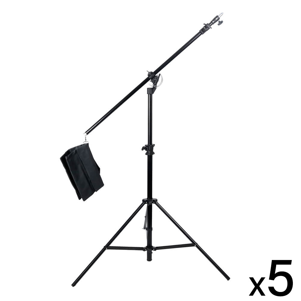 5Pcs Heavy Duty Compact 2-in-1 Reclined Combi Boom Stand