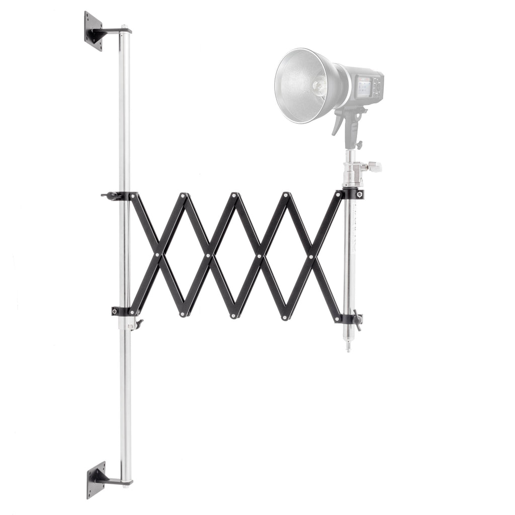 Wall-Mounted Adjustable Scissor Vertical-Mount Studio Boom Arm