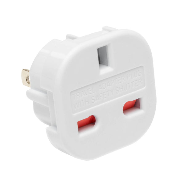 UK Three-Pin to US Two-Pin Mains Travel Adapter Converter