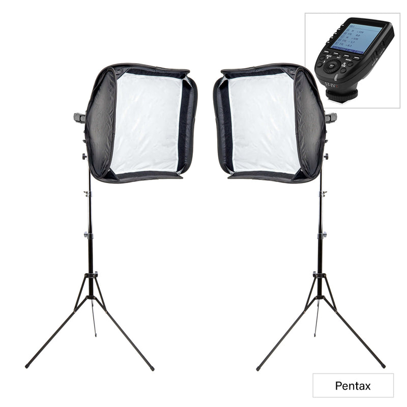 PixaPro Twin Speedlite GIO1 TTL Softbox Outdoor Photography Kit -Pentax