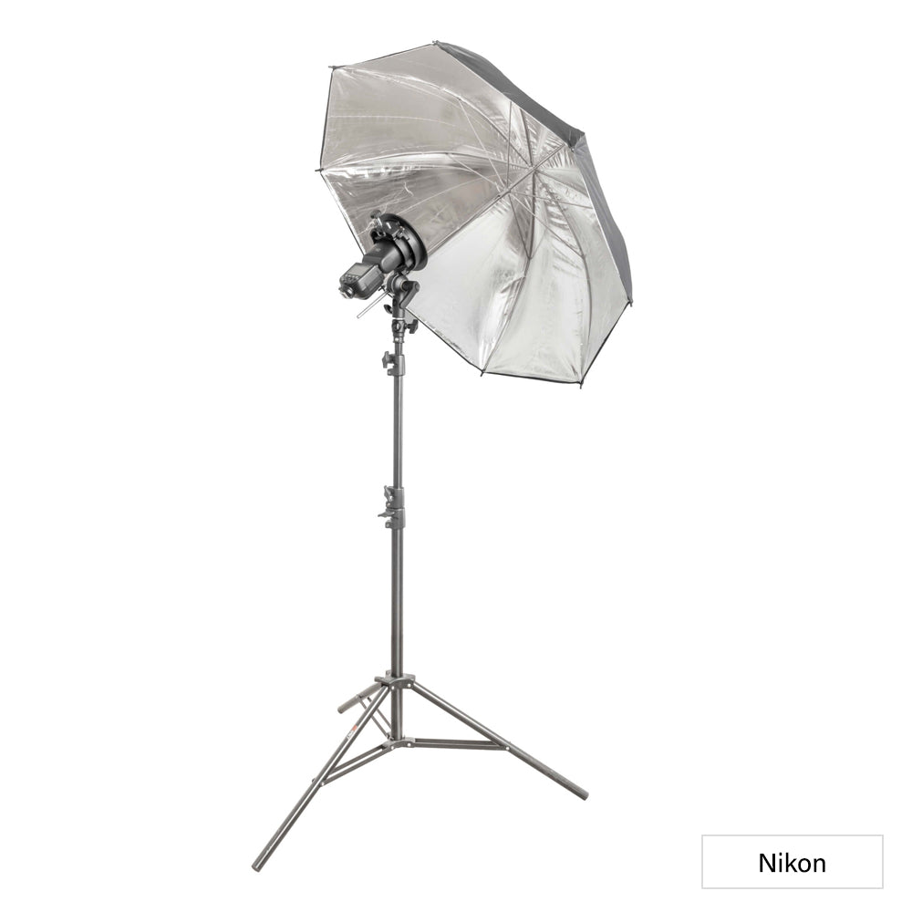 GIO1 Portable Flash Speedlite Umbrella (Black/Silver) Lighting Kit for Nikon