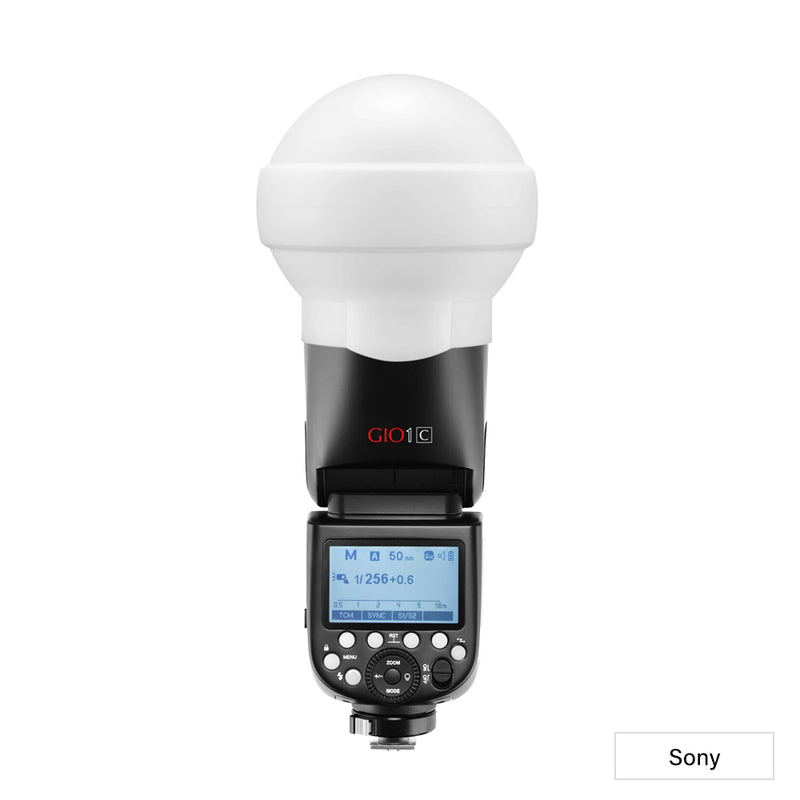 GIO1 Round Head On and Off Camera Speedlite & Diffuser Dome - Sony 