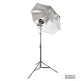 GIO1 Studio Speedlight Setup with White Umbrella Lighting Kit for Olympus and Panasonic 