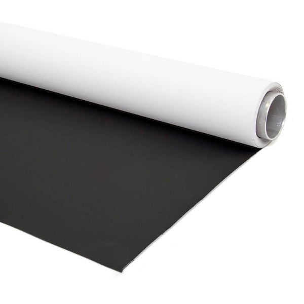 Studio Vinyl Backdrops with Aluminium Central Core (Black/White) 