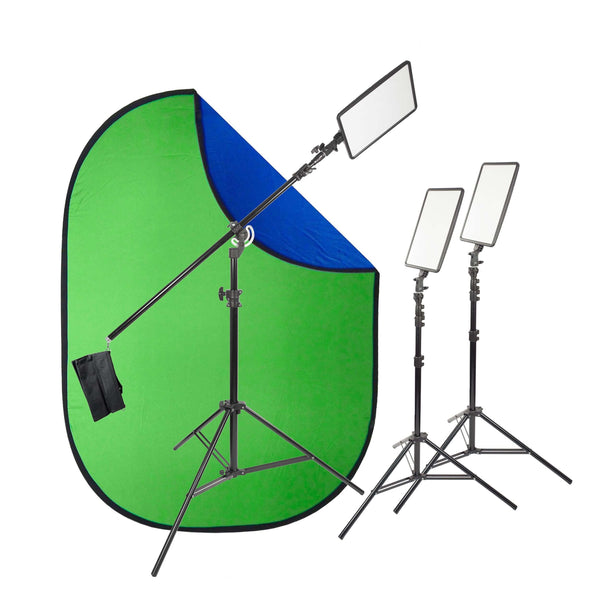 GLOWPAD350D Bi-Colour 3 Head Boom Kit with 1.5x2m Collapsible Background