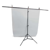 2m T Bar Background Stand & 100x200cm Matte PVC Background (Grey)
