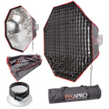 2-In-1 90cm Fast Installation Octagonal Umbrella Softbox with Grid For Profoto